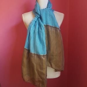 FINAL SALE Aqua and Bronze Wrap